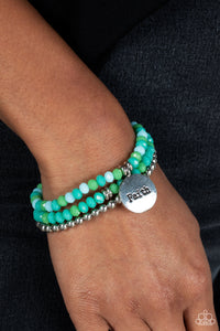 Bracelet Stretchy,Faith,Green,Fashionable Faith Green ✧ Stretch Bracelet