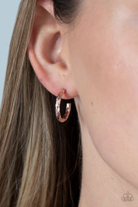 Earrings Hoop,Rose Gold,Triumphantly Textured Rose Gold ✧ Hoop Earrings