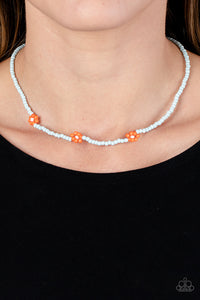 Blue,Necklace Seed Bead,Necklace Short,Orange,Bewitching Beading Orange ✧ Seed Bead Necklace