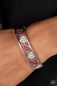 Bracelet Cuff,Hearts,Red,Valentine's Day,White,Decadent Devotion Red ✧ Heart Cuff Bracelet