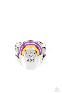 Faith,Hearts,Inspirational,Multi-Colored,Pink,Purple,Ring Wide Back,Silver,Yellow,Rainbow of Joy Multi ✧ Rainbow Heart Ring