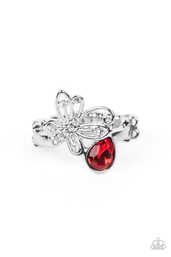 Flawless Flutter Red ✧ Butterfly Ring