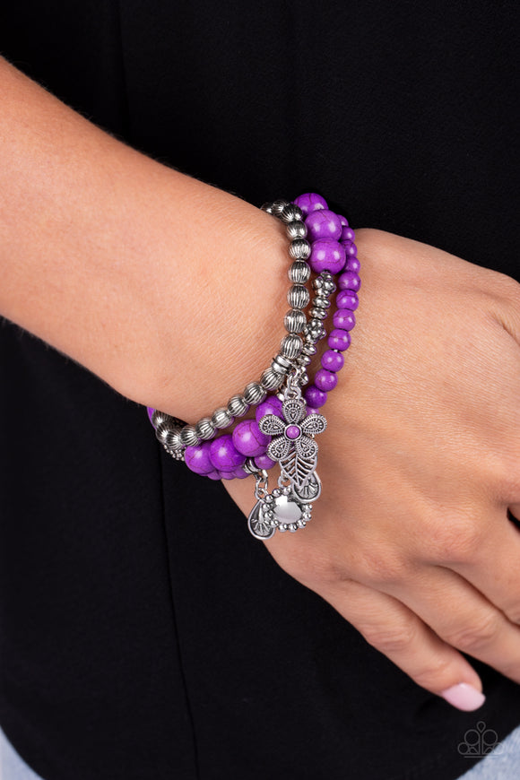 Individual Inflorescence Purple ✧ Stretch Bracelet