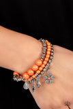 Individual Inflorescence Orange ✧ Stretch Bracelet