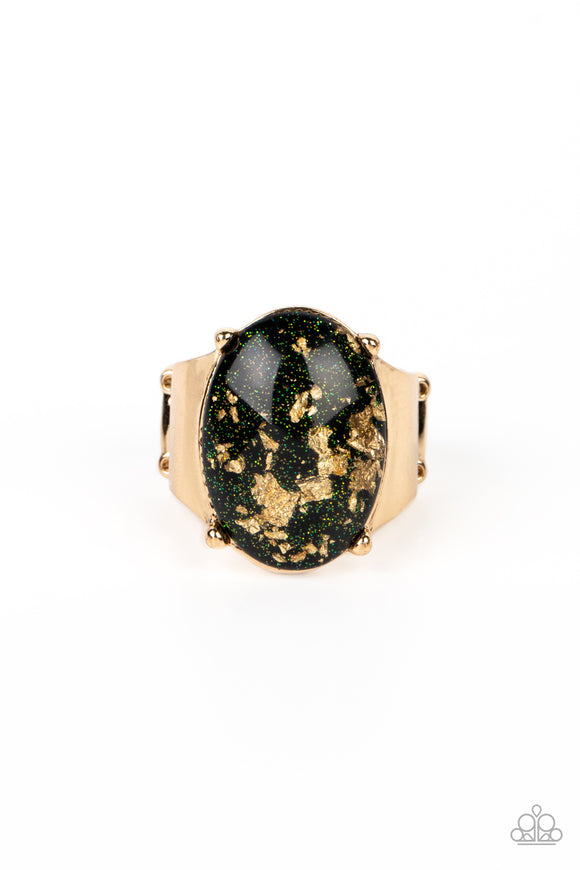 Gold Leaf Glam Black ✧ Ring