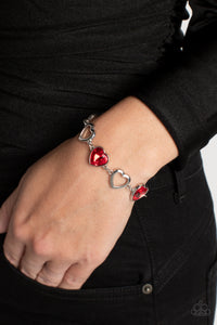 Bracelet Clasp,Hearts,Red,Sets,Silver,Valentine's Day,Sentimental Sweethearts Red ✧ Heart Bracelet