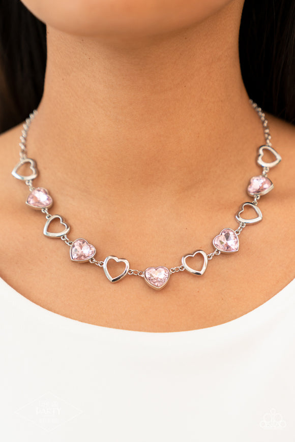 Contemporary Cupid Pink ✧ Heart Necklace