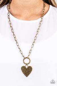 Brass,Faith,Hearts,Necklace Long,Brotherly Love Brass ✧ Heart Necklace