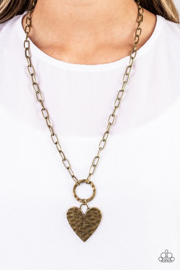 Brotherly Love Brass ✧ Heart Necklace