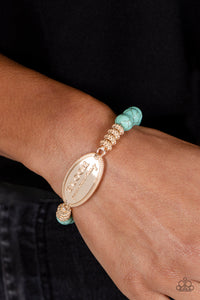 Bracelet Stretchy,Gold,Inspirational,Turquoise,Bedouin Bloom Gold ✧ Stretch Bracelet