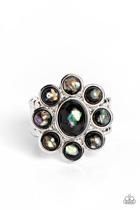 Black,Iridescent,Multi-Colored,Ring Wide Back,Time to SHELL-ebrate Black ✧ Iridescent Shell Ring