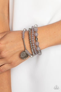 Bracelet Stretchy,Faith,Favorite,Gray,Silver,Surfer Style Silver ✧ Faith Stretch Bracelet