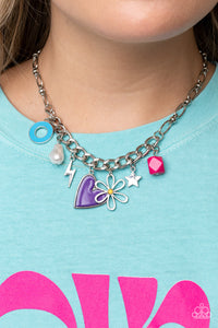 Blue,Multi-Colored,Necklace Short,Pink,Purple,Sets,Silver,Living in CHARM-ony Purple ✧ Necklace