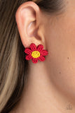 Sensational Seeds Red ✧ Post Seed Bead Earrings