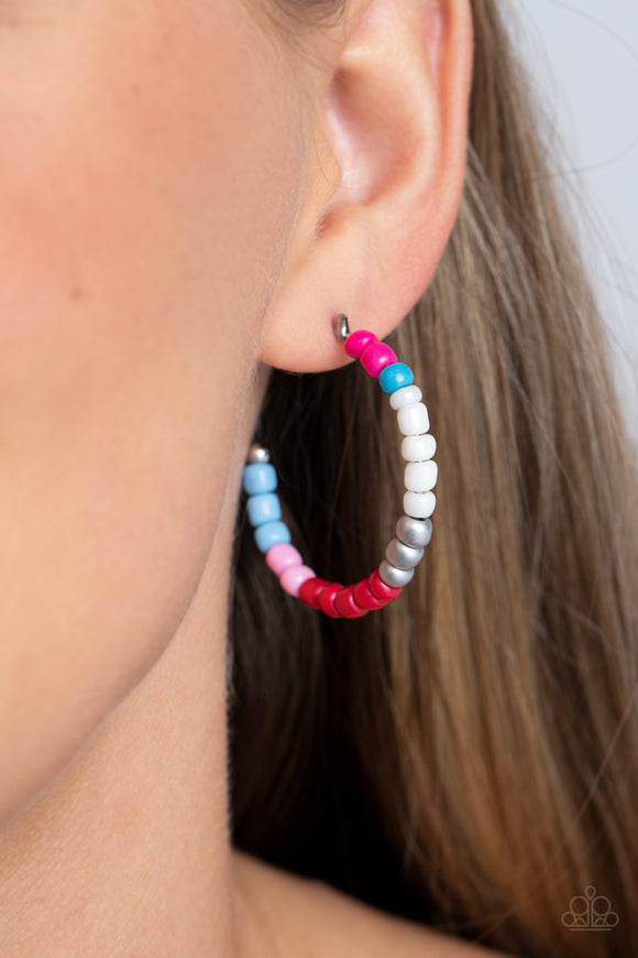 Multicolored Mambo Pink Multi ✧ Hoop Earrings