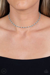 Blue,Necklace Choker,Necklace Short,Neon Lights Blue ✧ Choker Necklace