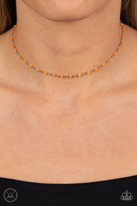 Necklace Choker,Necklace Short,Orange,Neon Lights Orange ✧ Choker Necklace