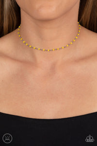 Necklace Choker,Necklace Short,Yellow,Neon Lights Yellow ✧ Choker Necklace