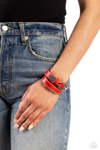Leather,Red,Urban Bracelet,Coat of Arms Couture Red ✧ Urban Bracelet