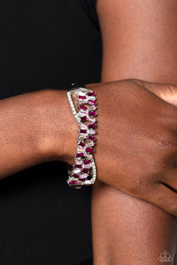 Bracelet Hinged,Iridescent,Light Pink,Pink,Timeless Trifecta Pink ✧ Iridescent Hinged Bracelet