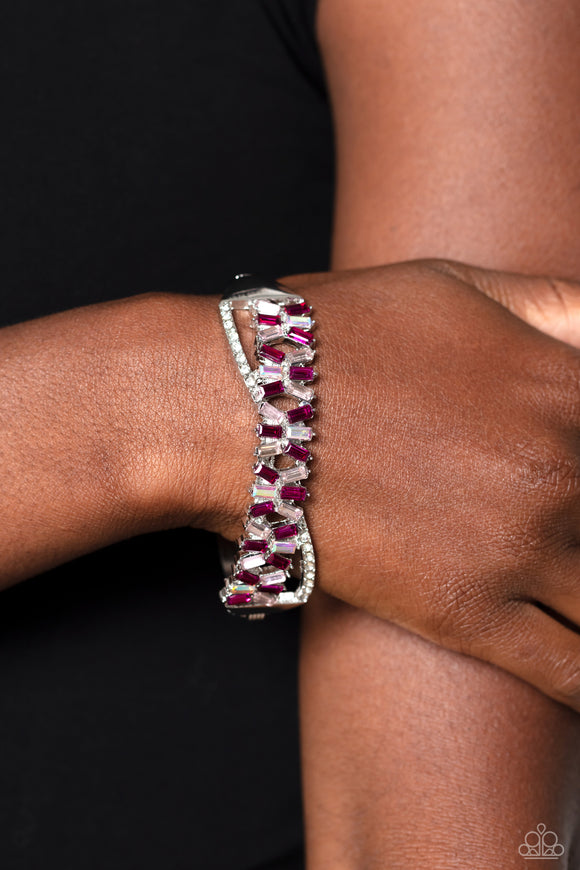 Timeless Trifecta Pink ✧ Iridescent Hinged Bracelet