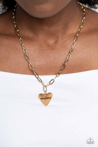 Gold,Hearts,Mother,Necklace Short,Valentine's Day,Mama Cant Buy You Love Gold ✧ Heart Necklace