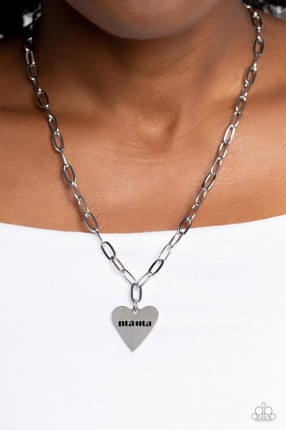 Mama Cant Buy You Love Silver ✧ Heart Necklace
