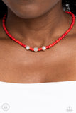 I Can SEED Clearly Now Red ✧ Seed Bead Choker Necklace