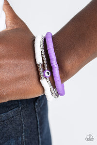 Bracelet Stretchy,Purple,White,EYE Have A Dream Purple ✧ Stretch Bracelet