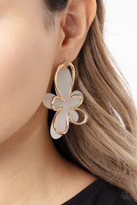 Earrings Post,Gold,White,Glimmering Gardens Gold ✧ Post Earrings