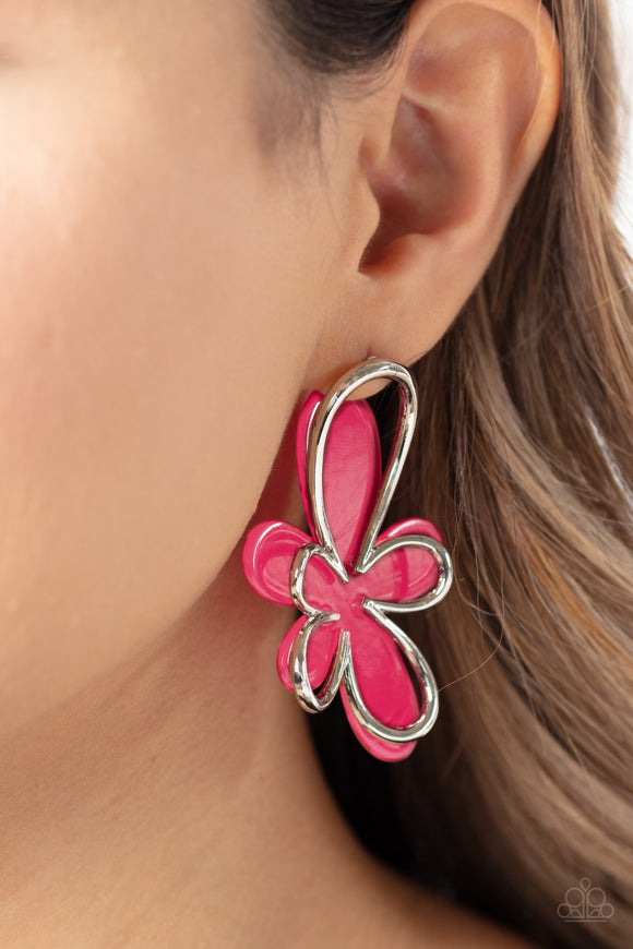 Glimmering Gardens Pink ✧ Post Earrings