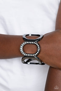 Black,Bracelet Stretchy,Gunmetal,Opulent Ovals Black ✧ Stretch Bracelet