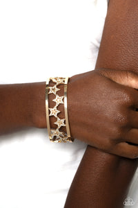 4thofJuly,Bracelet Cuff,Gold,Stars,Starry Suffragette Gold ✧ Star Cuff Bracelet