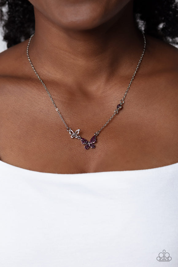 Cant BUTTERFLY Me Love Purple ✧ Butterfly Necklace