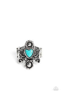 Blue,Hearts,Ring Wide Back,Silver,Turquoise,Valentine's Day,Trailblazing Tribute Blue ✧ Heart Ring