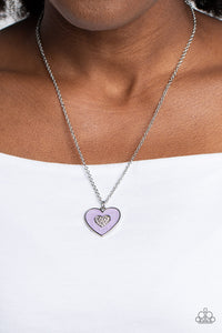 Hearts,Necklace Short,Purple,Silver,Valentine's Day,So This Is Love Purple ✧ Heart Necklace