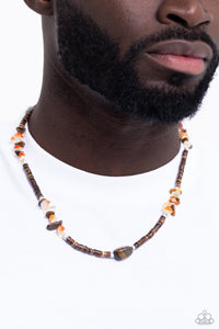 Brown,Orange,Tiger's Eye,Urban Necklace,White,Yellow,Stony Survivor Brown ✧ Tiger's Eye Necklace