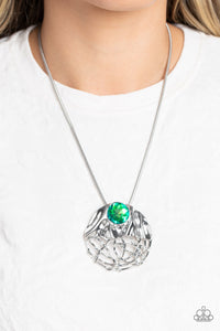 Green,Necklace Long,Necklace Medium,Silver,Lush Lattice Green ✧ Necklace