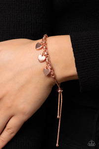 Bracelet Sliding Bead,Copper,Hearts,Valentine's Day,Romance Tale Copper ✧ Heart Sliding Bead Bracelet