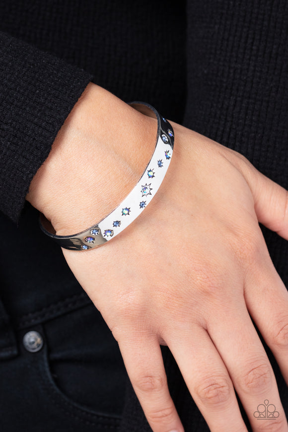 Starburst Shimmer Blue ✧Iridescent Cuff Bracelet