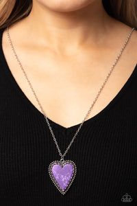 Hearts,Necklace Long,Purple,Valentine's Day,Stony Summer Purple ✧ Heart Necklace