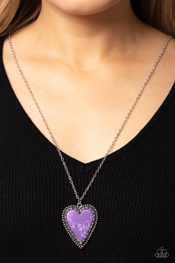 Stony Summer Purple ✧ Heart Necklace