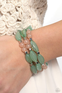 Bracelet Stretchy,Green,Orange,Sets,BEAD Drill Green ✧ Stretch Bracelet