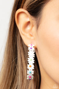 Blue,Earrings Hoop,Green,Multi-Colored,Orange,Pink,Purple,White,Daisy Disposition Multi ✧ Hoop Earrings