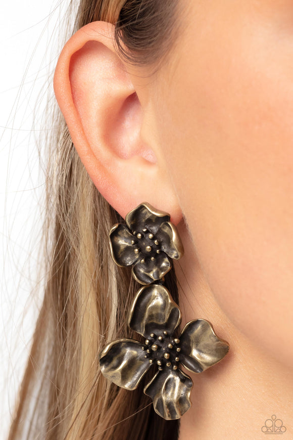 Gilded Grace Brass ✧ Post Earrings