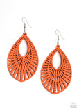 Bermuda Breeze Orange ✧ Wood Earrings Earrings