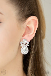 Earrings Clip-On,White,Celebrity Crowd White ✧ Clip-On Earrings