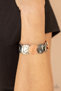 Bracelet Stretchy,Copper,Gunmetal,Multi-Colored,Silver,Disc Disco Multi  ✧ Bracelet
