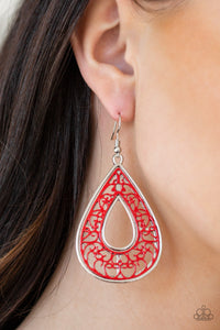 Earrings Fish Hook,Red,Drop Anchor Red ✧ Earrings