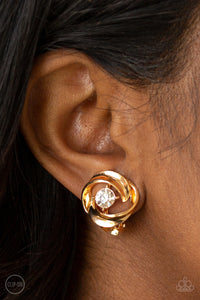 Earrings Clip-On,Gold,Girl Whirl Gold ✧ Clip-On Earrings